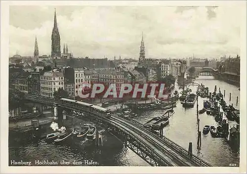 Cartes postales moderne Hamburg Hochbahn uber dem Hafen