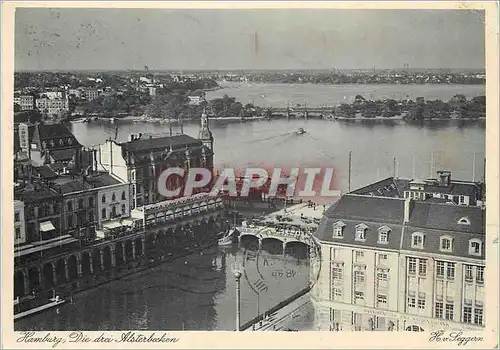 Moderne Karte Hamburg Die drei Alsterbecken