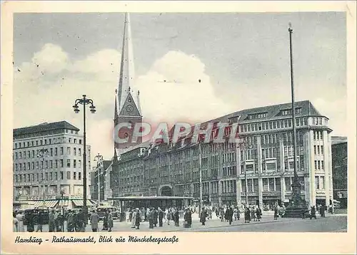 Moderne Karte Hamburg Rathausmarkt Blick zur Monckebergstrasse