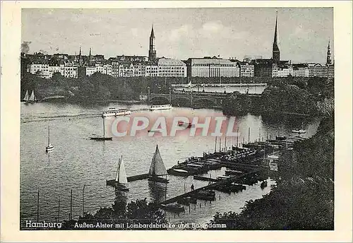 Moderne Karte Hamburg Auben-Alster Lombardsbrucken Ballindamm