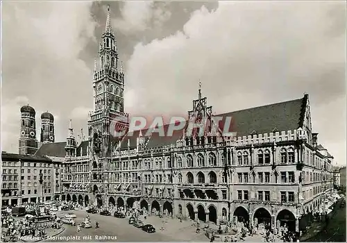 Moderne Karte Munchen Marienplatz mit Rathaus