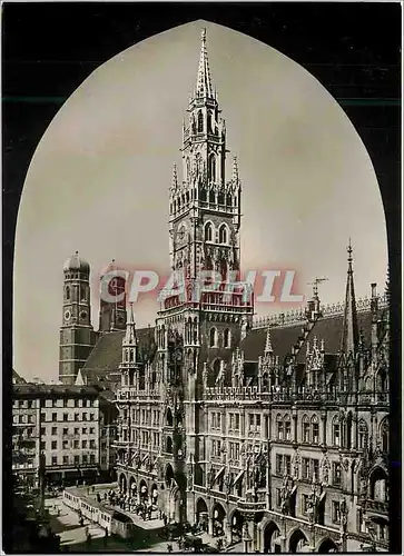 Moderne Karte Munchen Rathaus und Frauenkirche