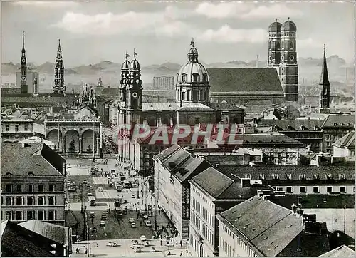 Cartes postales moderne Munchen Ludwigstrasse und Stadtsilhouette