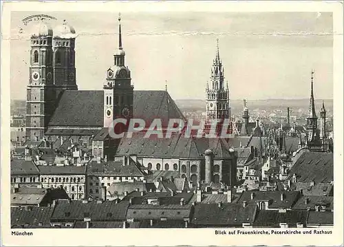 Moderne Karte Munchen Frauenkirche Peterskirche Rathaus