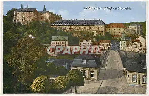 Moderne Karte Weilburg-Lahn Schloss mit LAhnbrucke