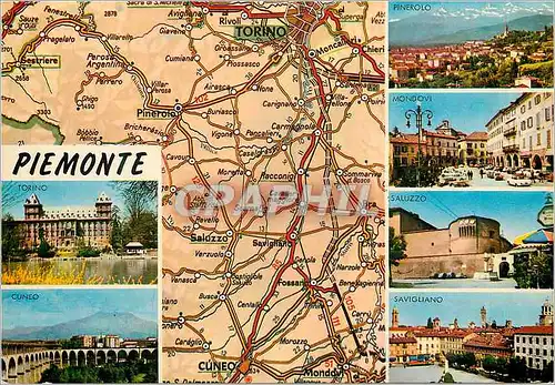 Cartes postales moderne Piemonte Mappa e panorama