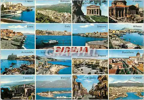 Cartes postales moderne Sicilia panorama