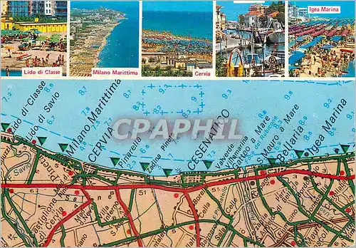 Moderne Karte Riviera Adriatica Italia