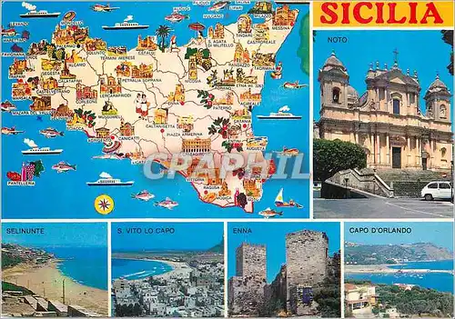 Cartes postales moderne Sicilia Panorama