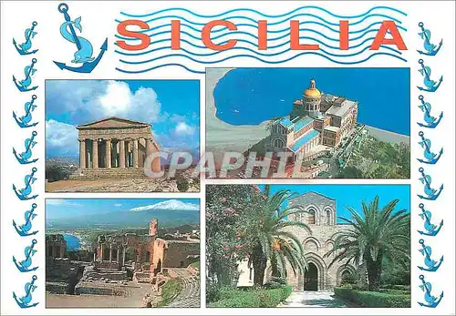 Moderne Karte Sicilia Panorama