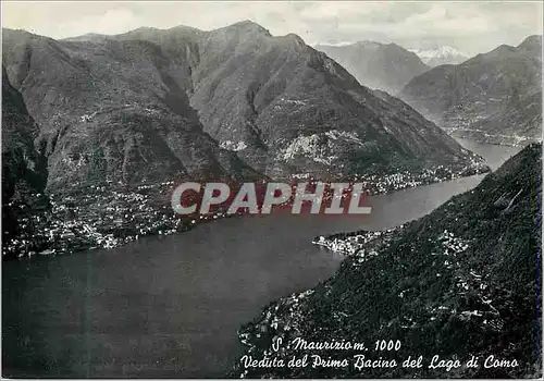 Moderne Karte Lago di Como da S. Maurizio Brunate