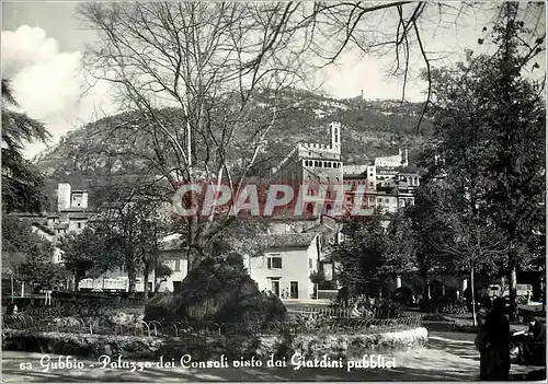 Cartes postales moderne Gubbio Perugia - Palazzo dei Consoli visto dai Giardini Pubblici