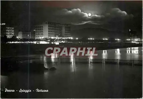 Moderne Karte Pesaro Spiaggia Notturno Bateau de peche