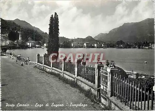 Moderne Karte Lago di Lugano Lungolago Ticino - Porto Ceresio