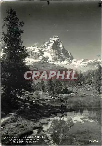 Cartes postales moderne (Valle d'Aosta) Cervinia Breuil Lago Azzuro m 2000 e M Cervino m 4484