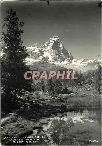 Moderne Karte (Valle d'Aosta) Cervinia Breuil Lago Azzuro m 2000 e M Cervino m 4484