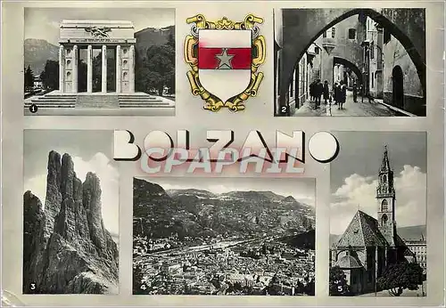 Cartes postales moderne Bolzano Monumento Alla Vittoria Via Carrettai Le Torri del Vajolet Panorama Visto dal Virgolo Ch