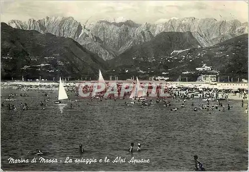 Moderne Karte Marina di Massa La Spiaggia e le Alpi Apuane