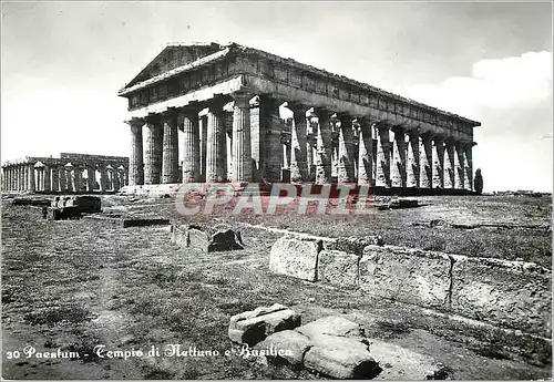 Cartes postales moderne Paestum Temple dt Nettuno et Basilica