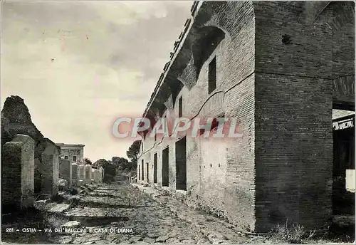 Cartes postales moderne Ostia Via Del Balconi E Casa Di Diana