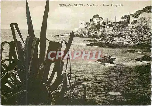 Moderne Karte Genova Nervi Scogliera e Torre Groppallo