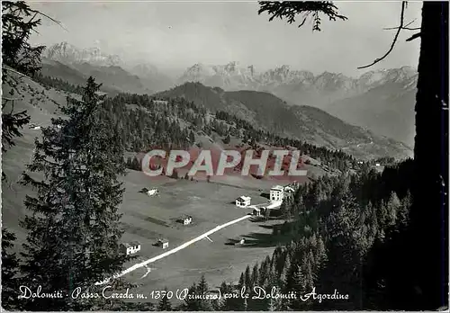 Moderne Karte Dolomiti Passo Cereda m 1370 (Primiero) Con Le Dolomiti Agordine