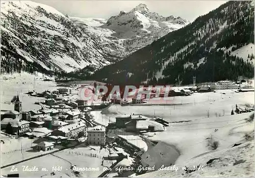 Moderne Karte La Thuile m 1441 Panorama Con Sfondo Grand Assaly m 3174