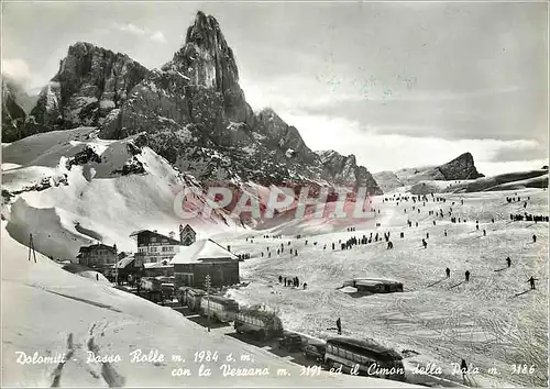 Cartes postales moderne Dolomiti Passo Rolle m 1984 s m Con La Vezzana m 3191 ed il Cimon della Pala
