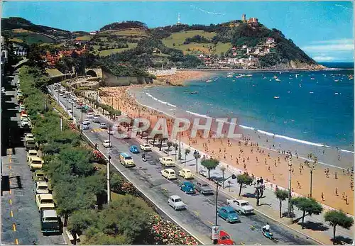 Cartes postales moderne San Sebastian Promenade de Micaconcha et Mont Igueldo