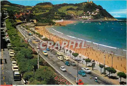 Cartes postales moderne San Sebastian Promenade de Micaconcha et Mont Igueldo