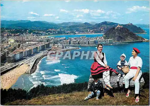 Moderne Karte San Sebastian vue des Le Mont Ulia