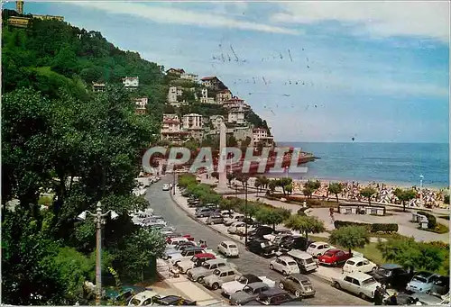 Cartes postales moderne San Sebastian Plage d'Ondarreta et Mont Igueldo