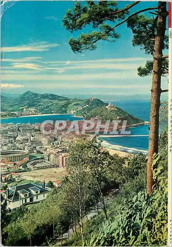 Moderne Karte San Sebastian Vue Prise du Mont Ulia