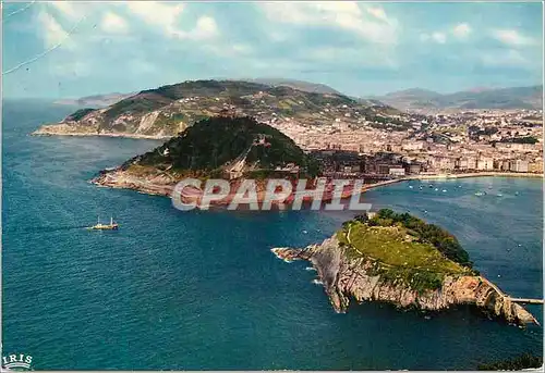 Cartes postales moderne San Sebastian (Espagne) Vue Prise du Mont Igueldo La Rade et l'Ocean