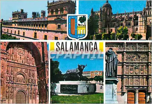 Cartes postales moderne Salamanca Palacio de Monterrey Catedral Nueva San Esteban Monumento al Toro de Lidia Universidad