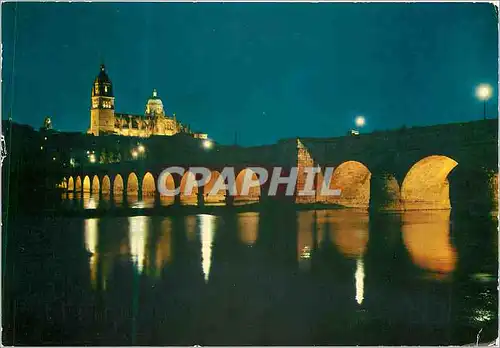 Cartes postales moderne Salamanca pont romain illumine