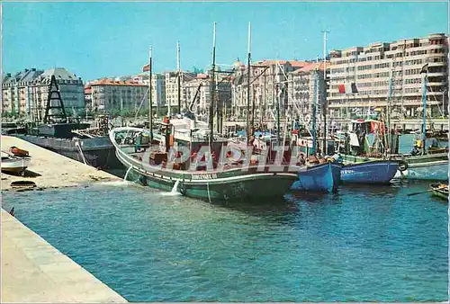 Moderne Karte Santander petit port Bateaux de peche