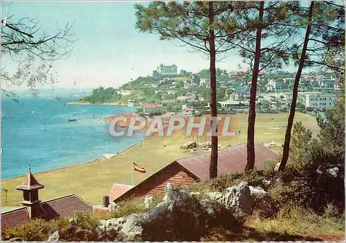 Moderne Karte Santander plage de la madeleine au fond hotel royal