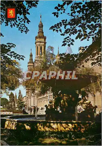 Cartes postales moderne Zaragoza place de la seo et temple du piller