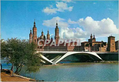 Cartes postales moderne Zaragoza pon de jacques et basilique du pilar