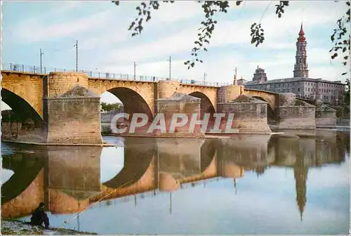 Cartes postales moderne Zaragoza pont de pierre sur l'ebre