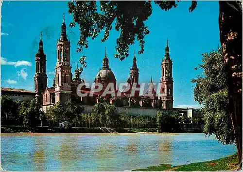 Cartes postales moderne Zaragoza basilique de N D du pilar et fleuve ebso