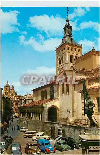 Cartes postales moderne Segovia monument a juan bravo et eglise st martin
