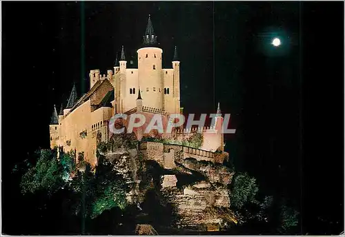 Cartes postales moderne Segovia alcezar (chateau) vue nocturne