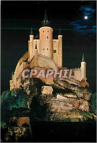 Cartes postales moderne Segovia alcezar (chateau) vue nocturne