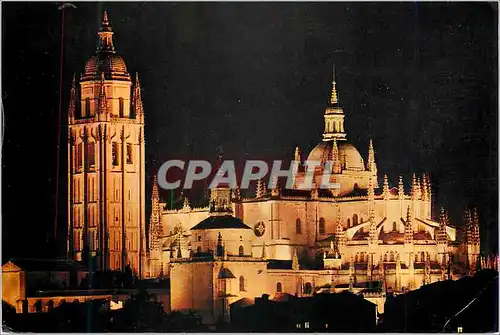 Moderne Karte Segovia la cathedrale vue nocturne