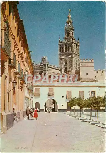 Cartes postales moderne Sevilla cour de bannieres et cathedral