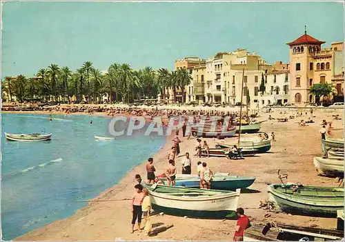 Cartes postales moderne Sitges la plage des pecheurs