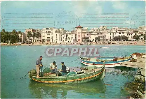 Cartes postales moderne Sitges port de peche Bateau de peche