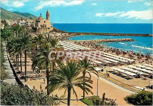 Cartes postales moderne Sitges promenade et plage